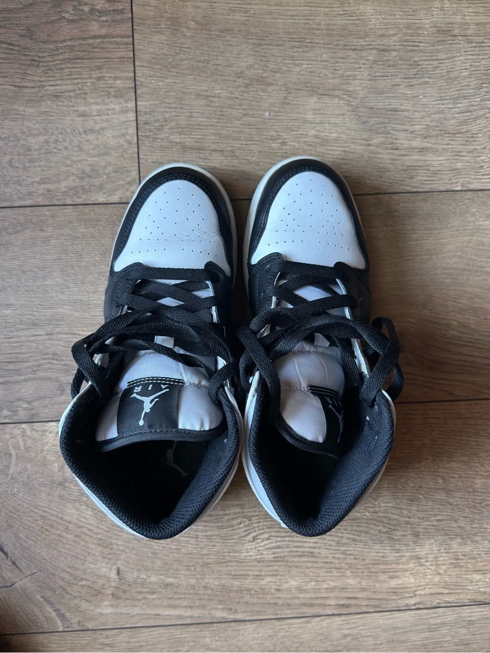 Jordan Black & White Mid-Top Sneakers